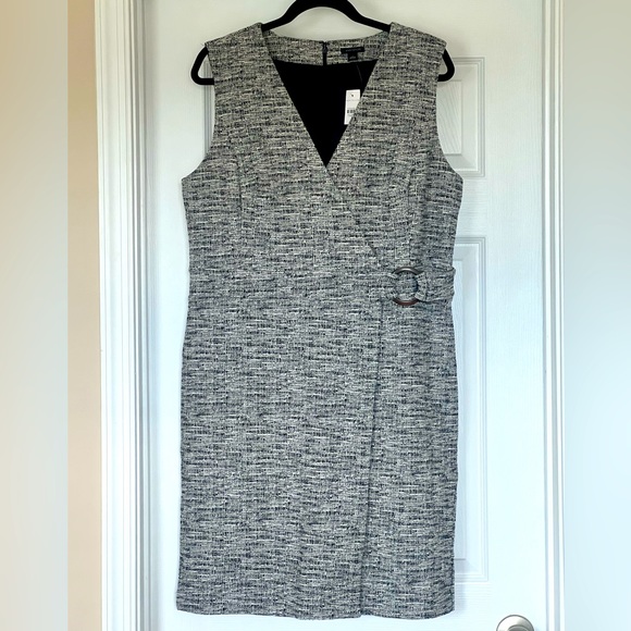 NWT Ann Taylor tweed sleeveless faux wrap dress - Picture 1 of 4